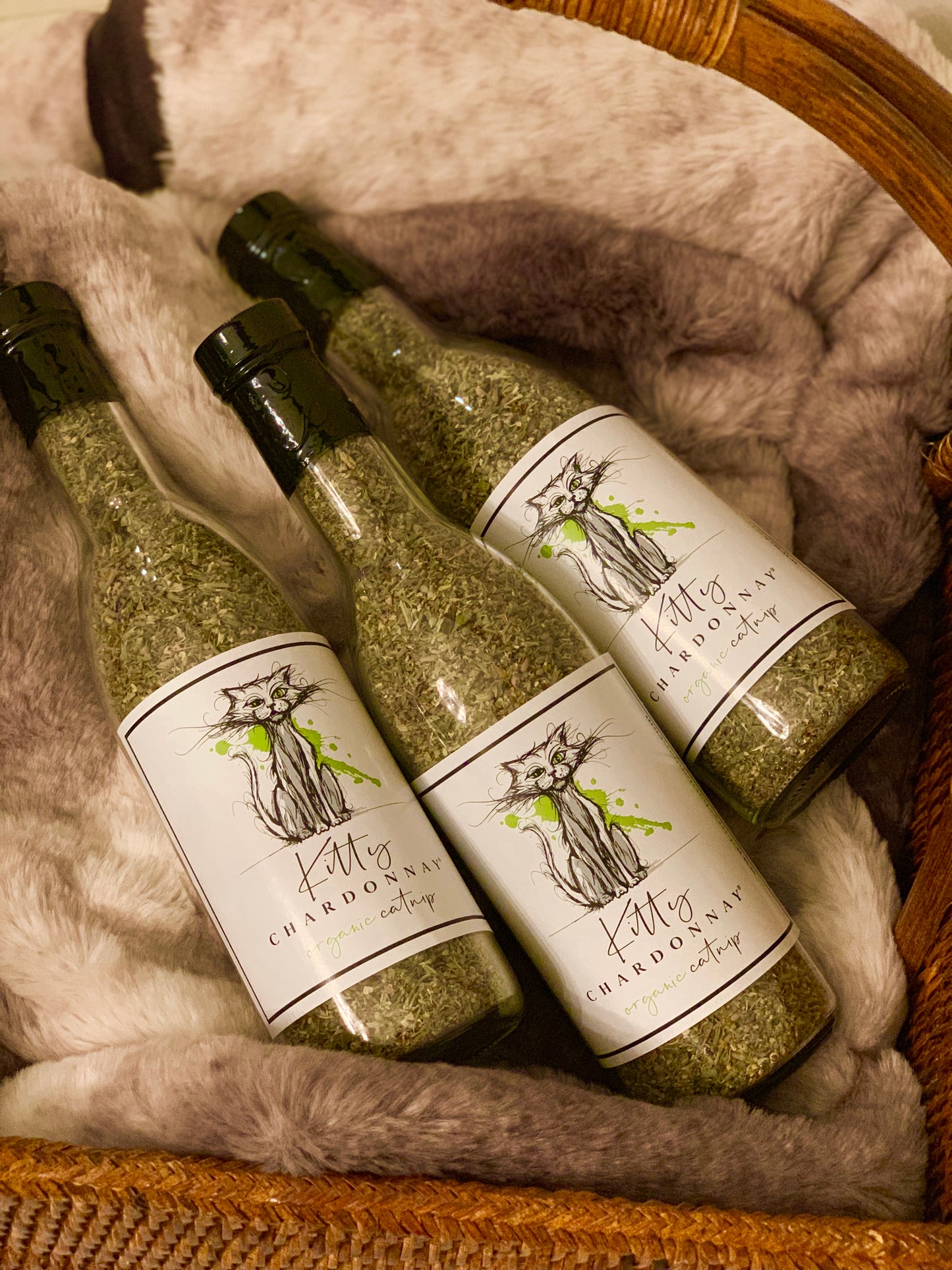 Triple Pack of Kitty Chardonnay Organic Catnip with Silvervine